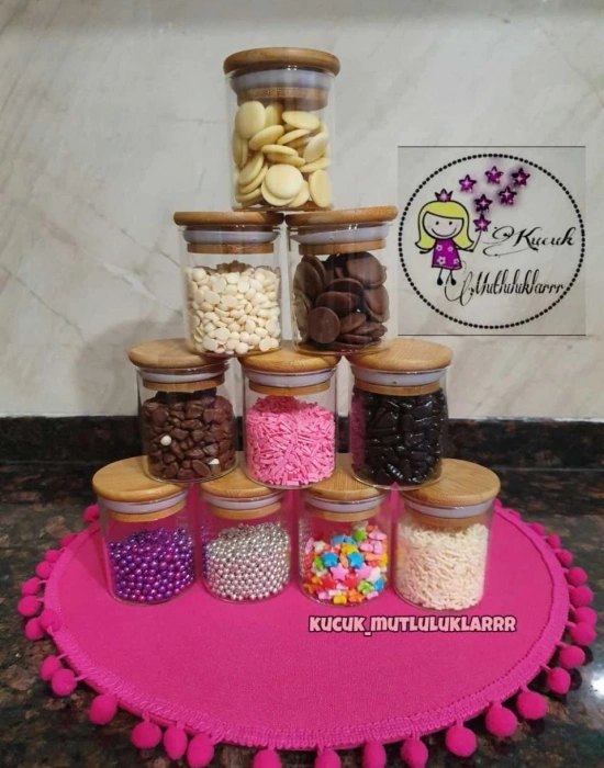 Mini Bambu Kapaklı Baharatlik