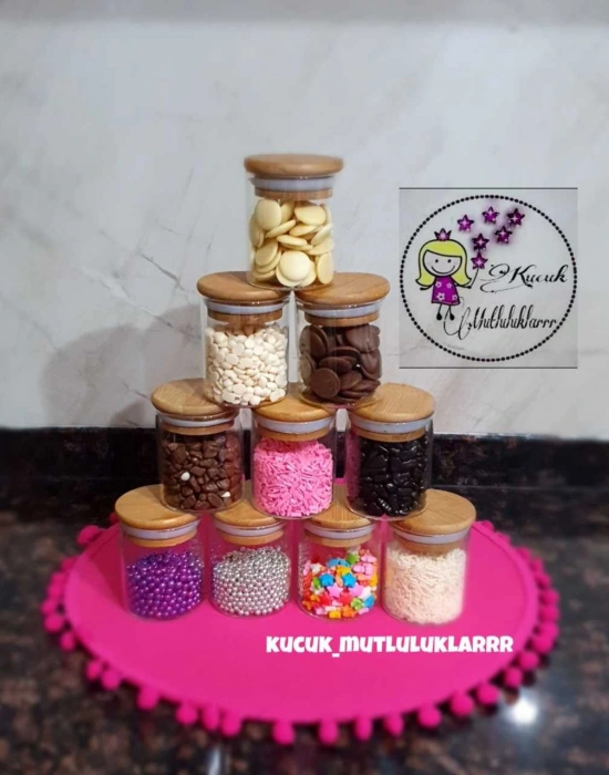 Mini Bambu Kapaklı Baharatlik