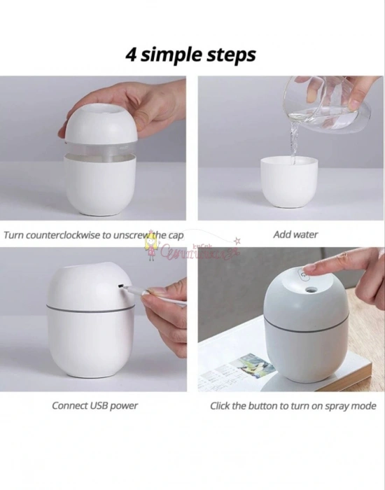 MINI Taşınabilir 220 ML Hava Nemlendirici aromalı uçucu yağ Difüzör LED Gece Lambası ile Ev Araba