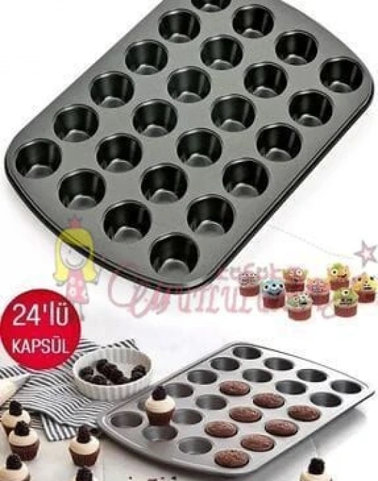 Muffin Kalıbı 24lü Cupcake Kapsülü Fırın Mini Kek Browni Kekstra Kurabiye Kalıbı