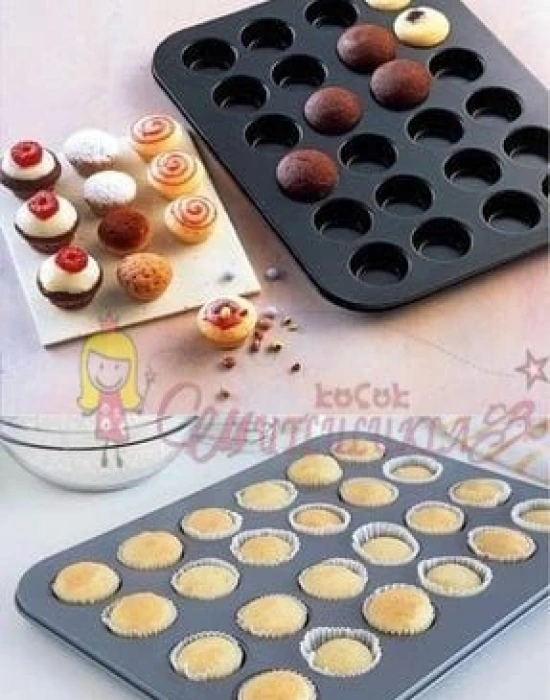 Muffin Kalıbı 24lü Cupcake Kapsülü Fırın Mini Kek Browni Kekstra Kurabiye Kalıbı