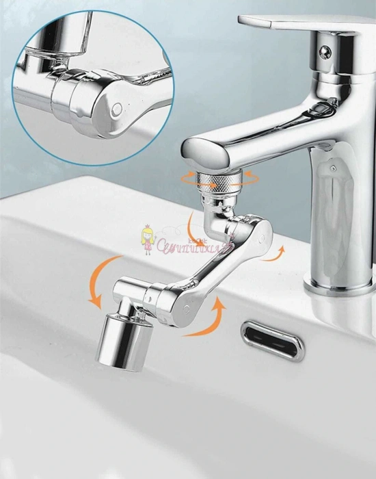 Musluk Başlığı 1080 Derece Dönebilen 2 Fonksiyonlu krom kaplama Musluk Ucu Filtresi