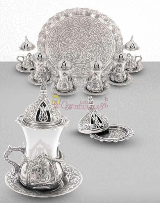 Osmanlı Motifli Kösem Çay Sunum Seti