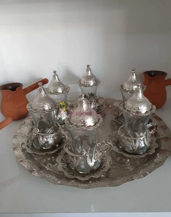 Osmanlı Motifli Kösem Çay Sunum Seti
