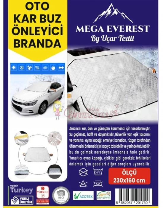 Oto Ön Cam Brandası Araç Camı Buzlanma Önleyici Ve Koruyucu Branda Cam Üst