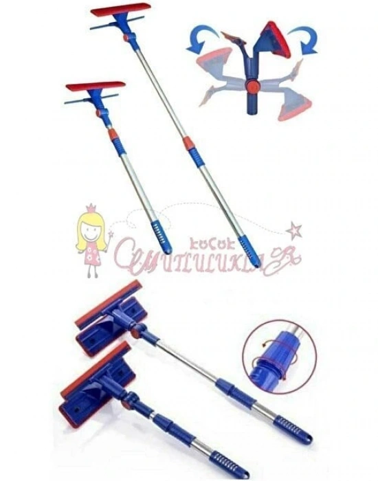 Oynar Başlıklı Çekçekli Teleskopik Cam Silme Aparatı