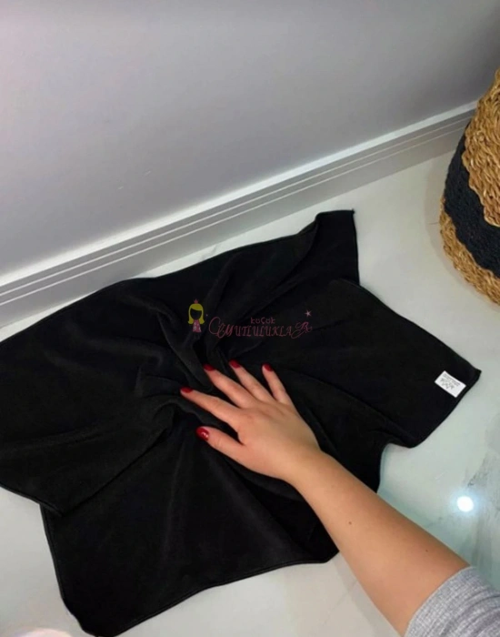 Özel Seri Büyük Boy Siyah- gri  Mikrofiber Yer Fayans Parke Bezi Temizlik Bezi 50*70 Cm