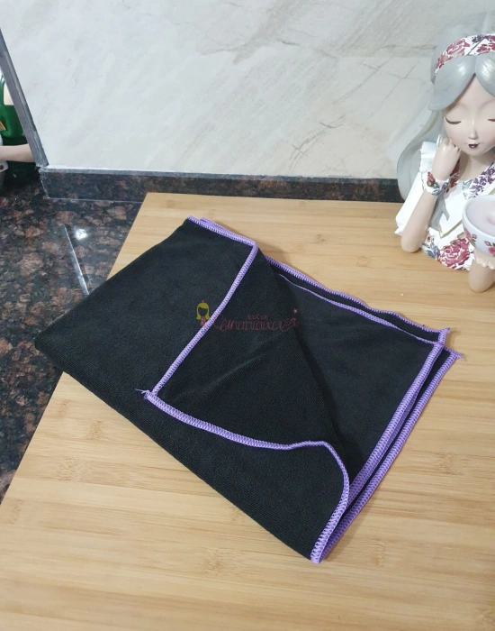 Özel Seri Büyük Boy Siyah- gri  Mikrofiber Yer Fayans Parke Bezi Temizlik Bezi 50*70 Cm