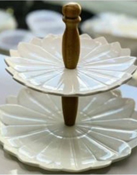 PAPATYA 2 KATLI BAMBU SUNUM TABAĞI