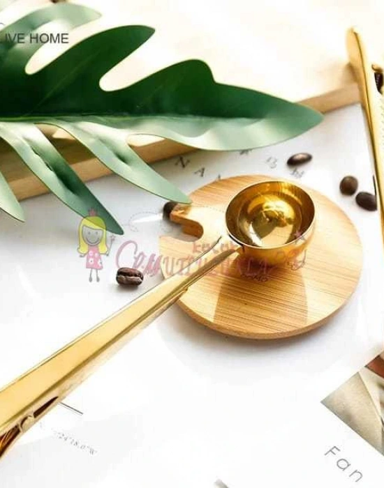 Paslanmaz Çelik Klipsli Ölçü Kaşığı (Gold)