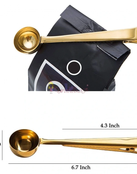 Paslanmaz Çelik Klipsli Ölçü Kaşığı (Gold)