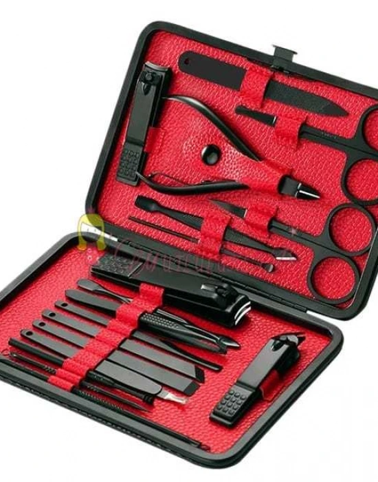 Paslanmaz Çelik Manikür Pedikür Seti El Ayak Tırnak Makası 18 Parça