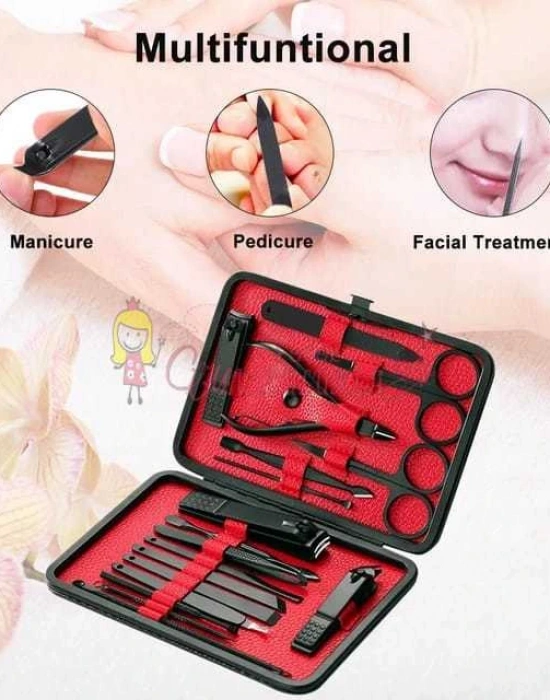Paslanmaz Çelik Manikür Pedikür Seti El Ayak Tırnak Makası 18 Parça