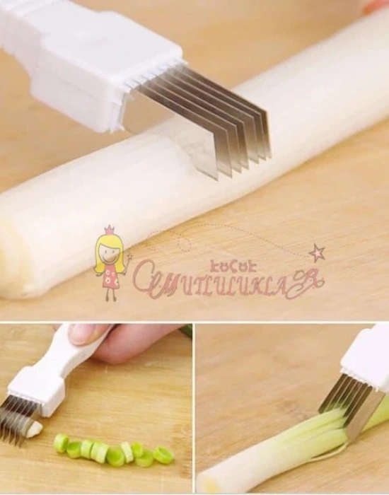 Paslanmaz Çelik Pratik 7 Bıçaklı Sebze Dilimleyici | 7 Bıçaklı Jülyen Sarımsak Biber Soğan Doğrayıcı