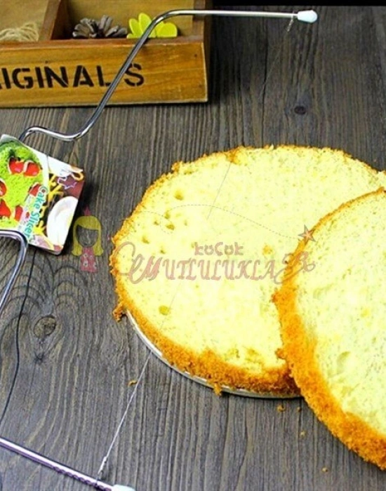 Pasta Kek Dilimleme Bölme Teli Kesme Aleti Aparatı