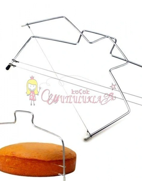 Pasta Kek Dilimleme Bölme Teli Kesme Aleti Aparatı