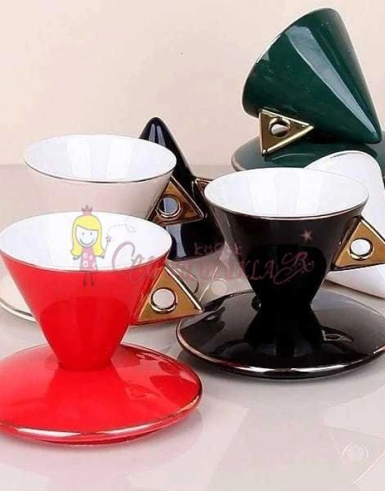 Perotti Porselen Altılı Koni Kahve Fincanı Takımı