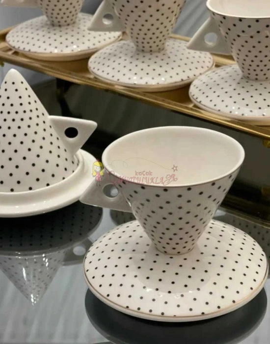 Perotti Porselen Altılı Koni Kahve Fincanı Takımı