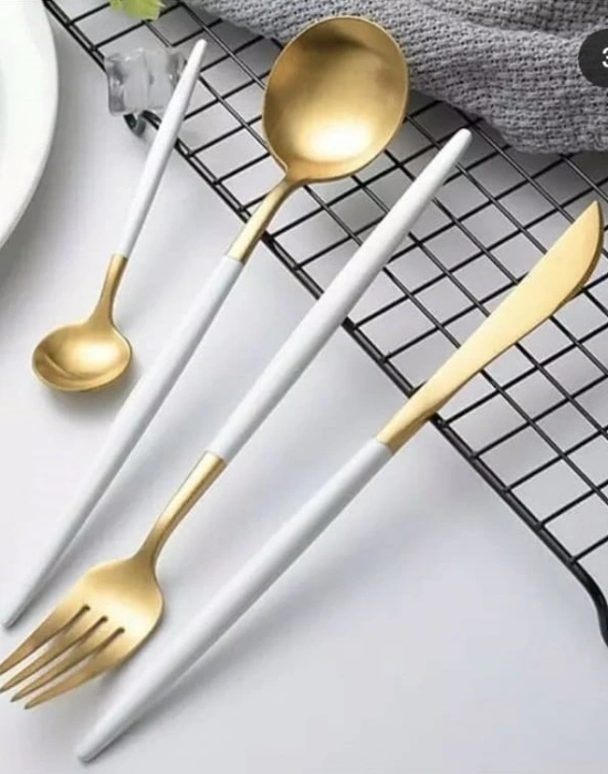 PİNK&MORE 36 PARÇA MAT ALTIN ÇATAL BIÇAK SETİ