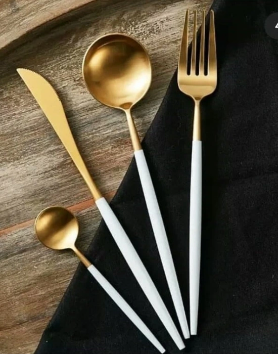 PİNK&MORE 36 PARÇA MAT ALTIN ÇATAL BIÇAK SETİ