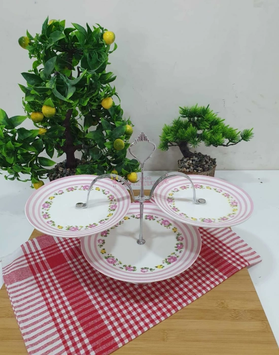 Porselen 3lü Kurabiyelik Şekerlik