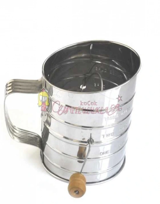 Pratik Çevirmeli Paslanmaz Çelik Un Eleği