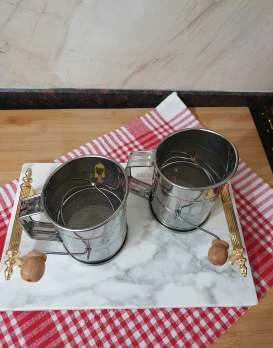 Pratik Çevirmeli Paslanmaz Çelik Un Eleği