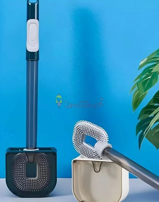 Pratik Doldurulabilir Deterjan Hazneli Bükülebilir Silikon Tuvalet Fırçası