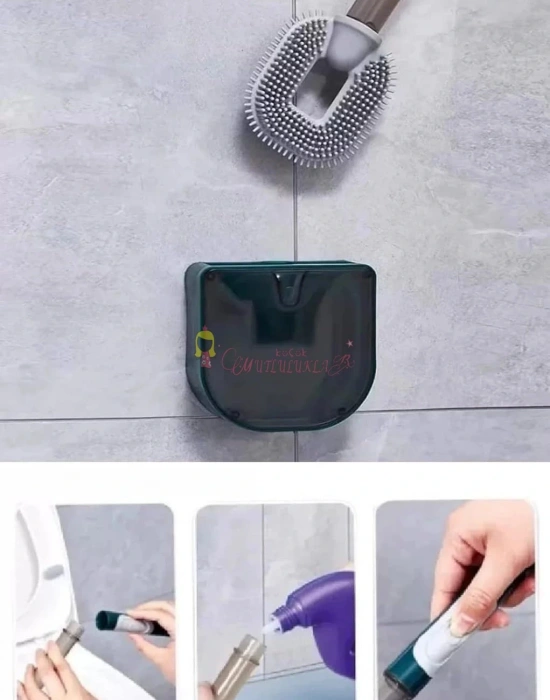 Pratik Doldurulabilir Deterjan Hazneli Bükülebilir Silikon Tuvalet Fırçası