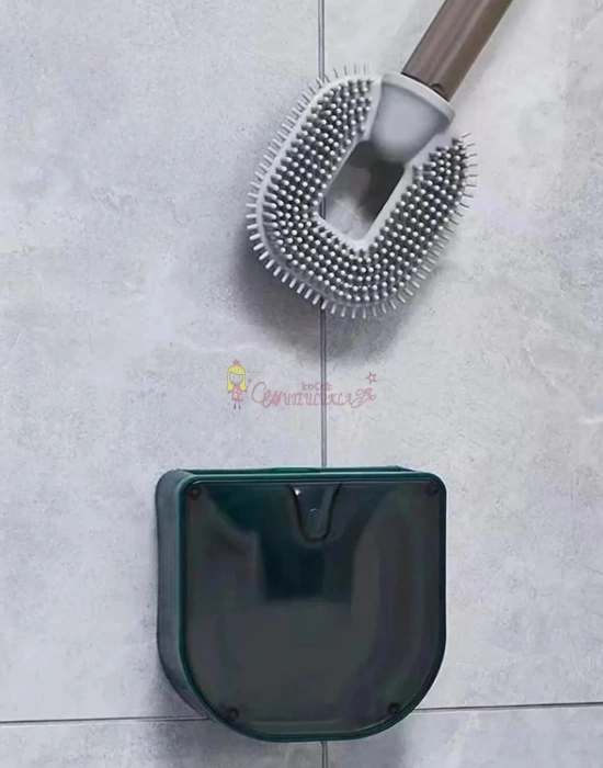 Pratik Doldurulabilir Deterjan Hazneli Bükülebilir Silikon Tuvalet Fırçası