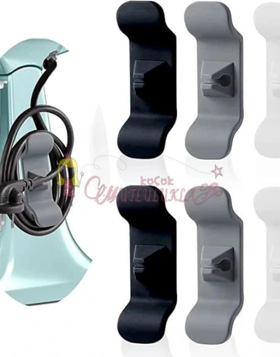 Pratik Kablo Toparlayıcı Yapışkanlı Klips (2 Adet)