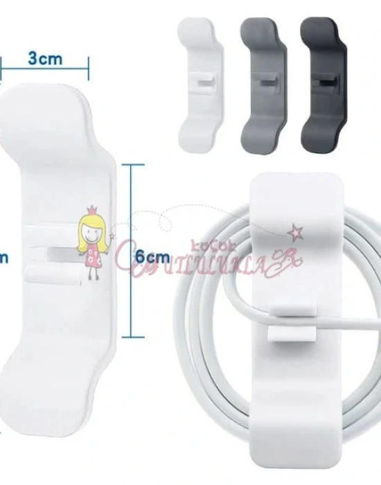 Pratik Kablo Toparlayıcı Yapışkanlı Klips (2 Adet)