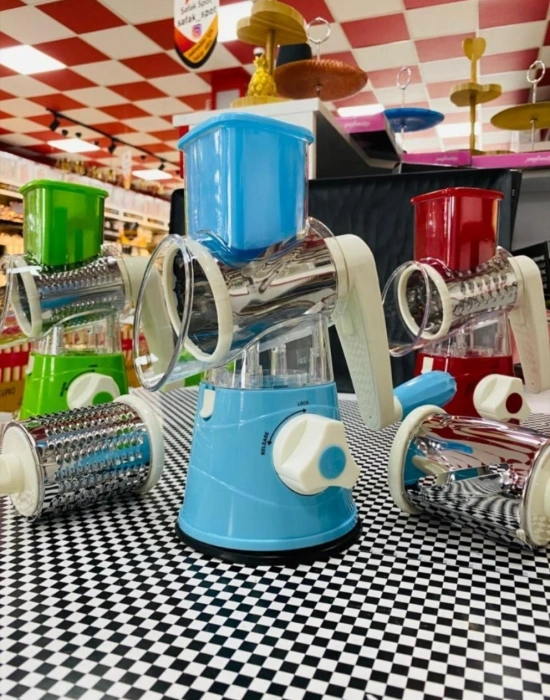 Pratik Kollu 3 Çelik Başlıklı Doğrayıcı Rende Sebze Doğrayıcı Kollu Rende