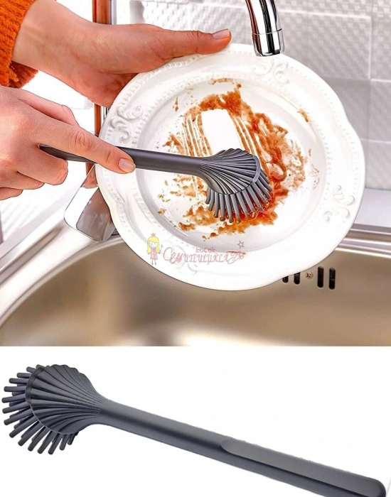 Pratik Silikon Başlıklı Bulaşık Yıkama Ve Lavabo Temizleme Fırçası