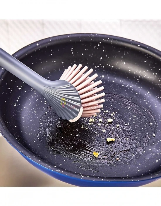 Pratik Silikon Başlıklı Bulaşık Yıkama Ve Lavabo Temizleme Fırçası