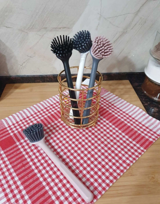 Pratik Silikon Başlıklı Bulaşık Yıkama Ve Lavabo Temizleme Fırçası