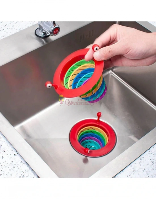 Renkli 6 Kademeli Lavabo Banyo Küvet Süzgeci Saç Toplayıcı