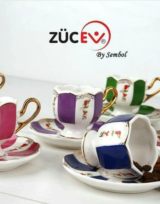 RENKLİ GLOMOUR ÖZEL TASARIM AYAKLI KAHVE FİNCANI