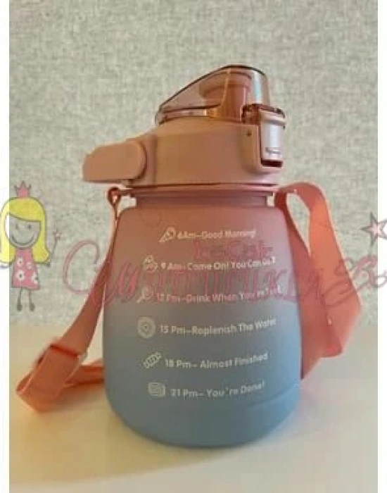 Renkli Motivasyon Tombul Suluk Matara Boyun Askılıklı Telefon Tutacaklı