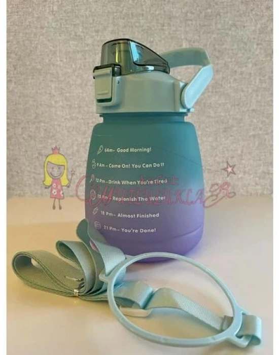 Renkli Motivasyon Tombul Suluk Matara Boyun Askılıklı Telefon Tutacaklı