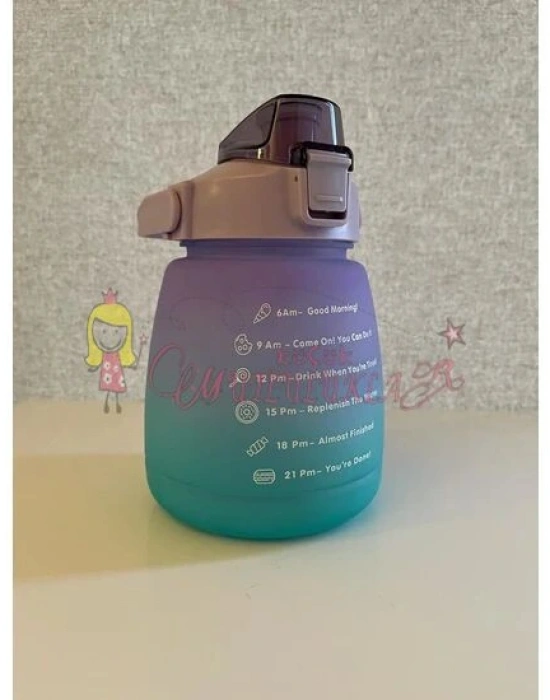 Renkli Motivasyon Tombul Suluk Matara Boyun Askılıklı Telefon Tutacaklı