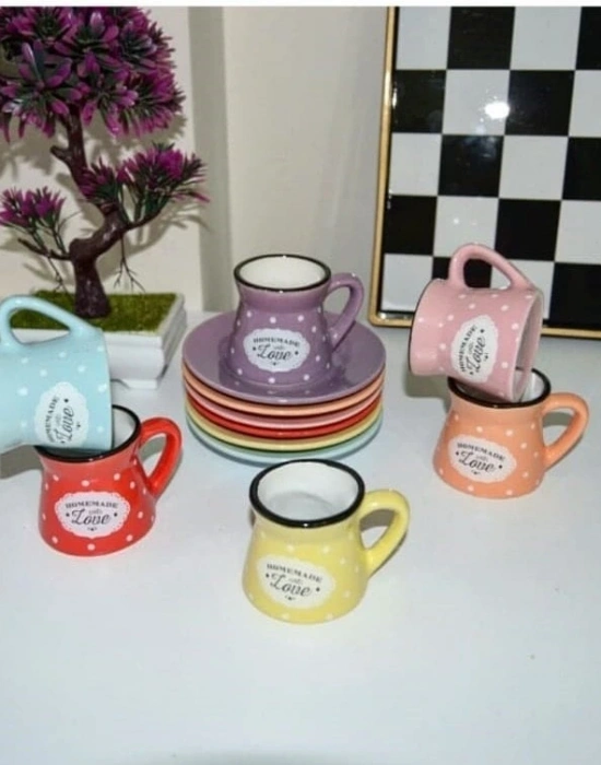 RENKLİ TÜRK KAHVE FİNCANI