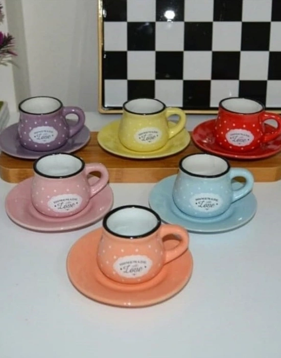 RENKLİ TÜRK KAHVE FİNCANI