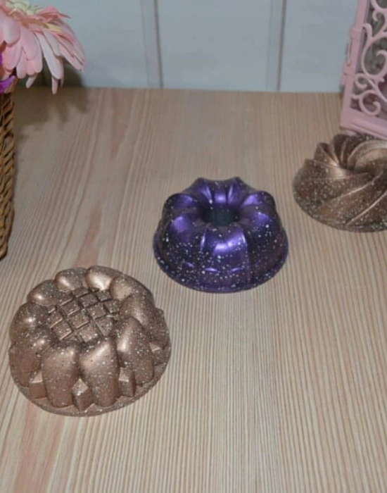 ŞAHANE RENKLİ ALÜMİNYUM MİNİ KEK KALIBI