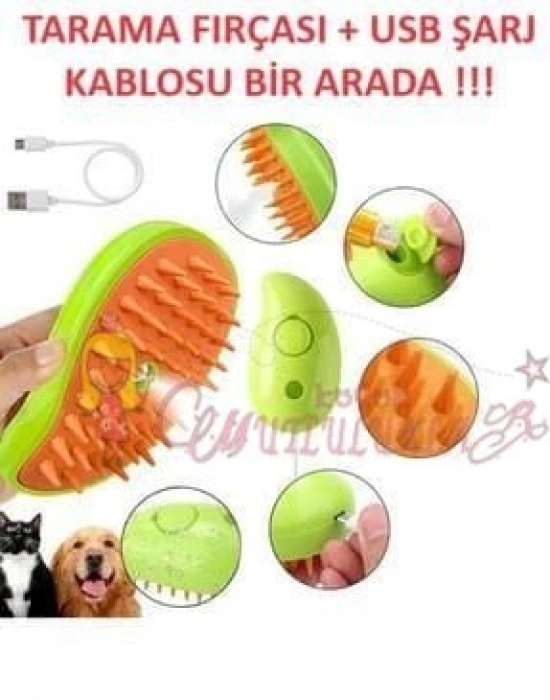 Şarjlı Soğuk Buharlı Kedi Köpek Fırçası Tarağı