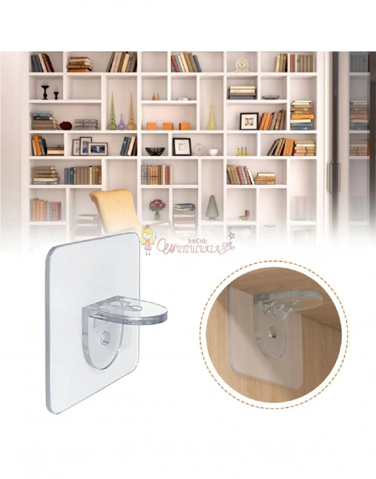 Şefaf Yapışkanli Raf Tutucu 4lü