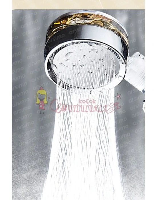 Şeffaf Renkli Pervaneli Su Tasarruflu Duş Başlığı Pervaneli El Duşu Renkli