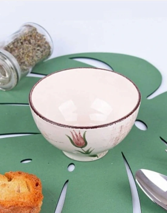 SERAMİK LALE DESENLİ KASE