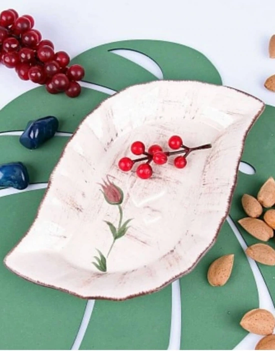 SERAMİK LALE DESENLİ OKYANUS KAYIK TABAK