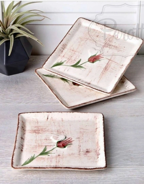 SERAMİK LALE KARE PASTA TABAĞI